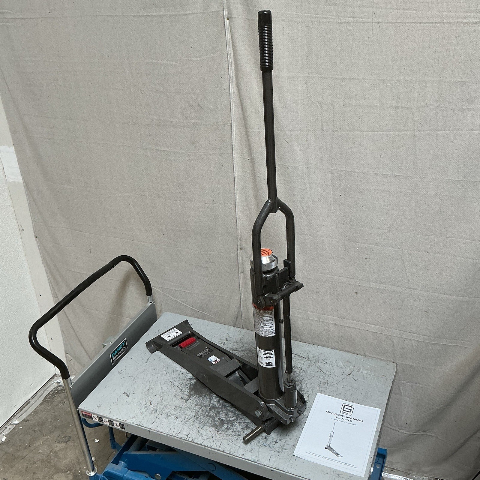 Gray FLJ-770B 7.72 Ton Load Capacity 16 In Max Lift Steel Forklift Jack (D)