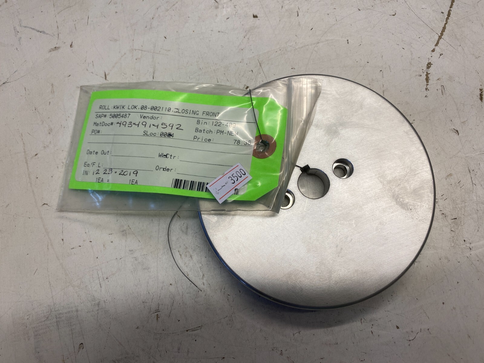 Kwik-lok Bag Closure Roll Closing Front 08-002110 Wheel Pulley