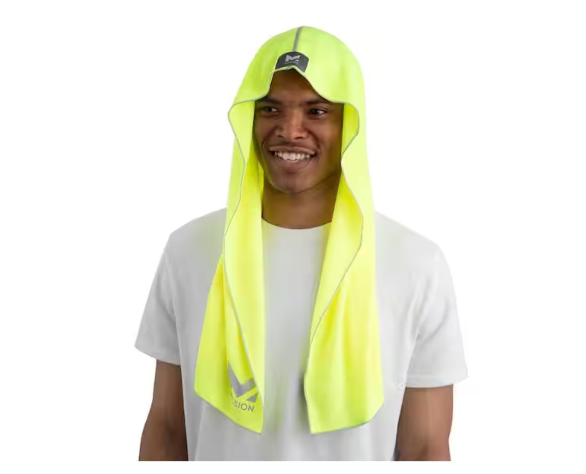 Mission Cooling Hoodie Towel Yellow | Instant Cooling | Wet Wring Snap | UPF 50