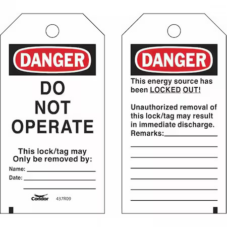 Condor Cndr-51511-6 Lockout Tag, Danger, Polyester, 3 In Width, 5 3/4 In