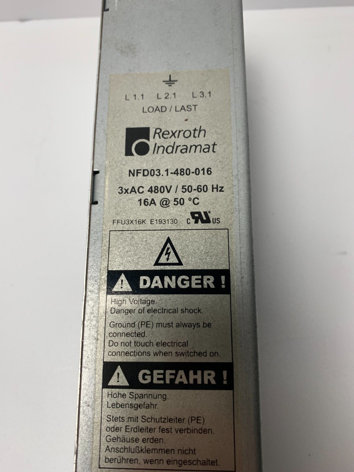 REXROTH INDRAMAT NFD03.1-480-016 POWER LINE FILTER