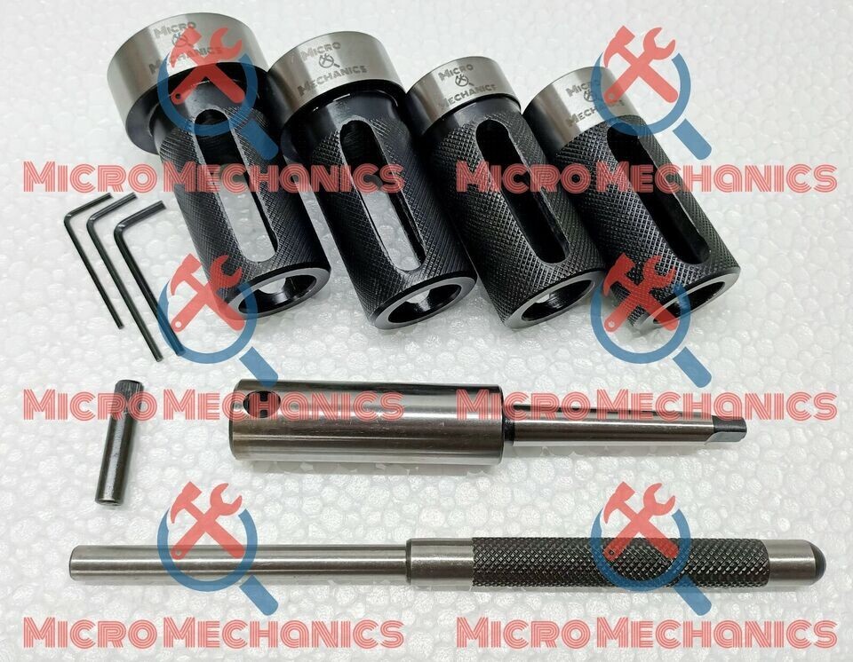 10x Die Holder Kit For Lathe Tailstock Morse Taper # 1 Sliding Action- Inch & MM