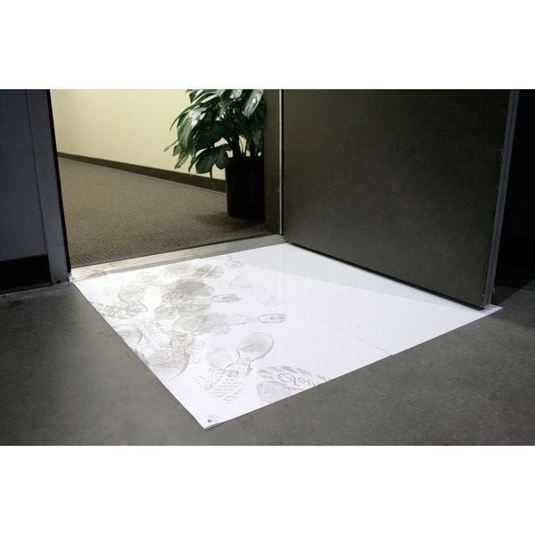 Tacky Floor Mat, Polyethylene, 1.5 Mil Thick, 18 In W X 45 In L, White, 30, 4