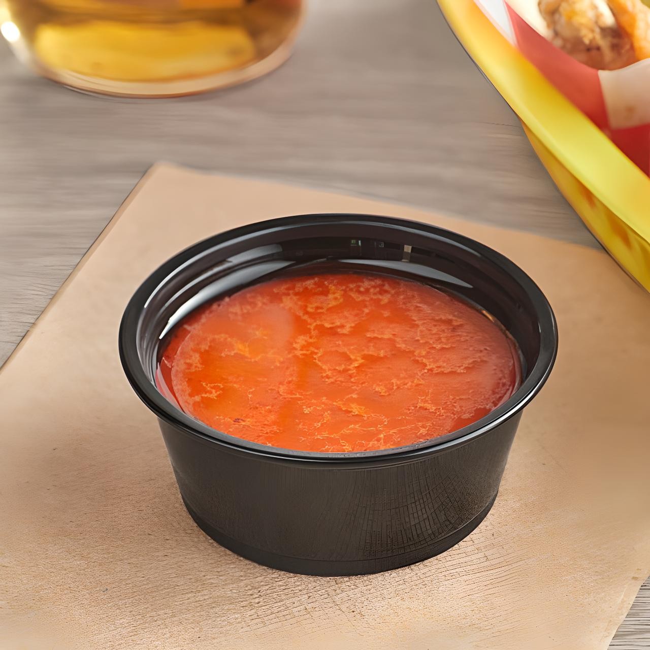 OCS Parts 100-Count Black Plastic Portion Souffle Cups with Lids | 3.25-Ounce