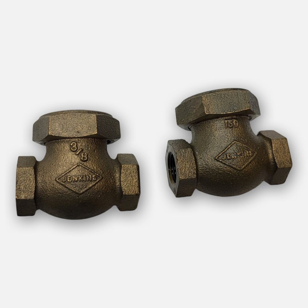 LOT OF 2 JENKINS 117A STEAM VALVE 3/8″ 150S-300WOG BRASS