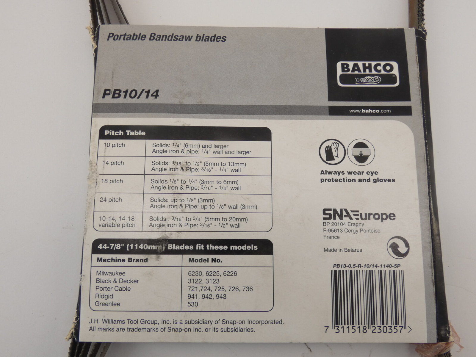 *5 Pack* Bahco PB10/14 Portable Bandsaw Blades 1/2″ Width 10/14 Tooth 44-7/8″…