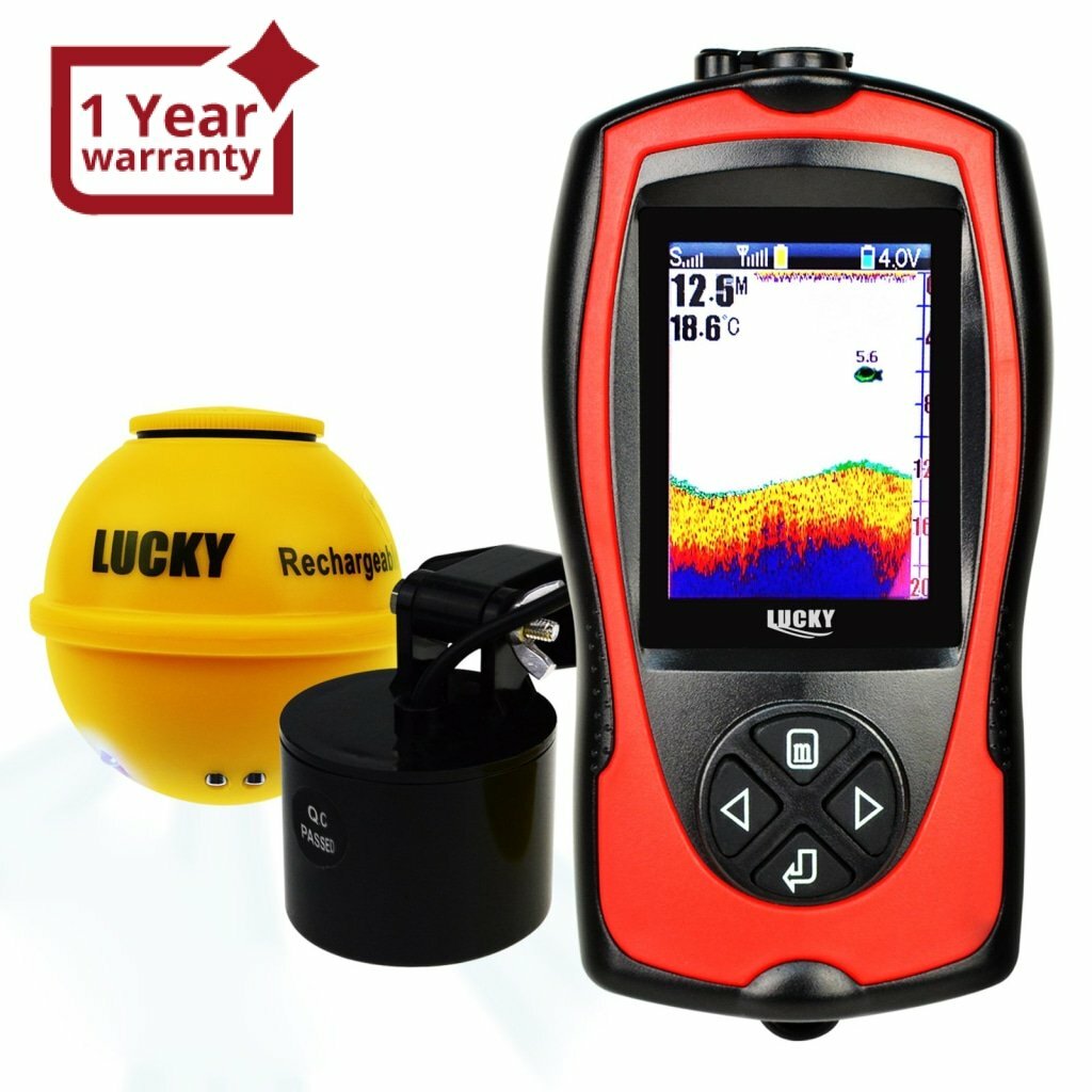 LUCKY 100M (328ft) Wireless & 45M (147ft) Wired Sonar 2-in-1 Color Fish Finder