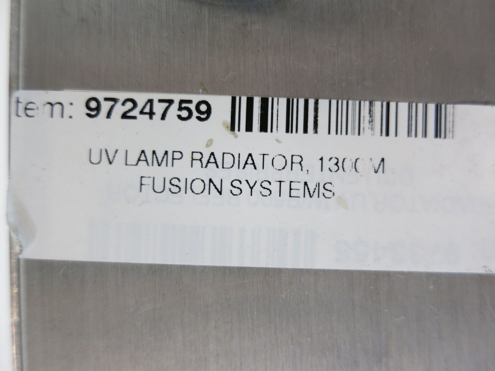 Heraeus Fusion Soluva 1300MF UV Lamp Radiator 1300M 1300-M I300M I300MF I300 M