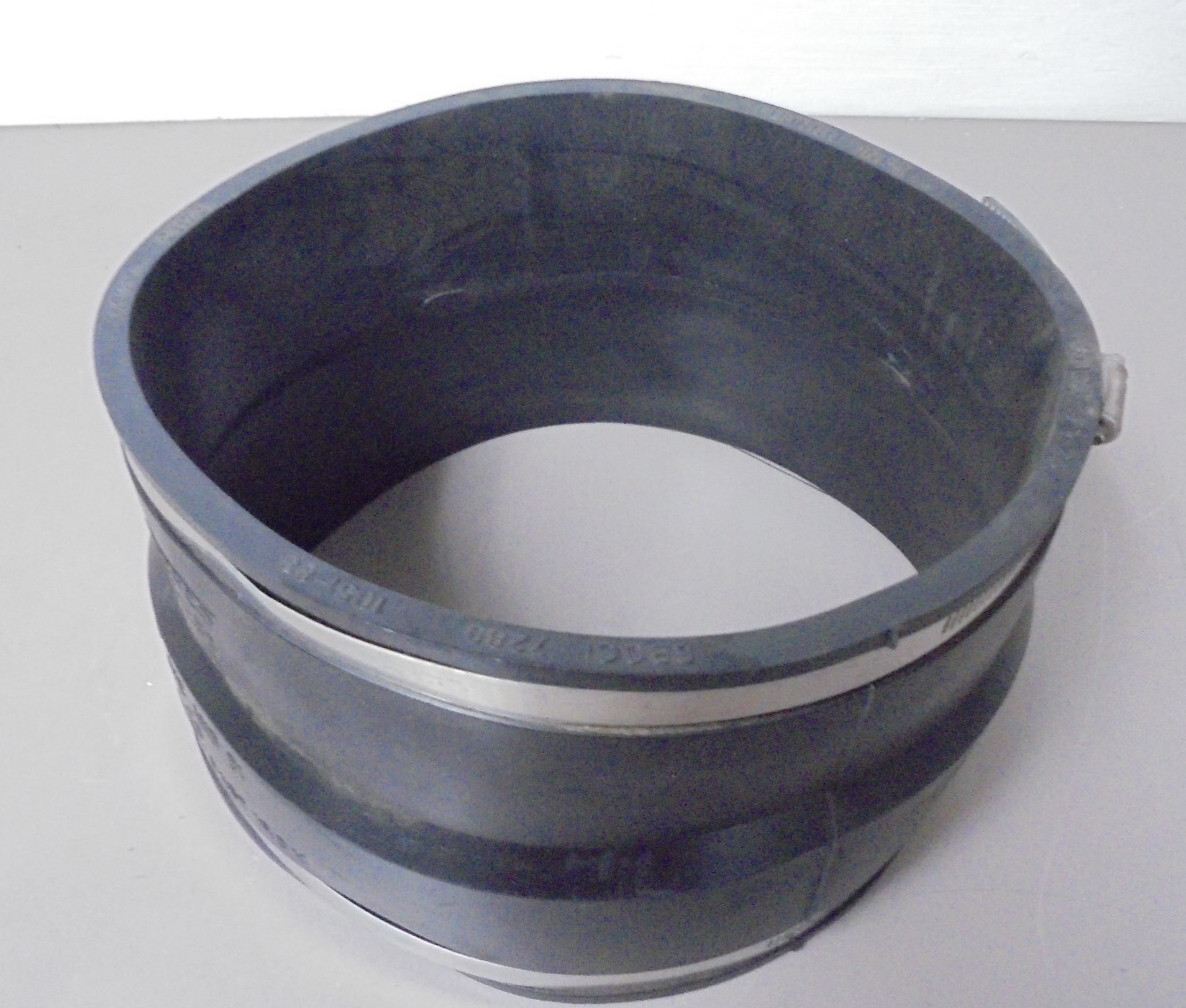 Fernco 8 Inch Flexible Rubber Pipe Coupling AC, DI to Cast Iron, PVC