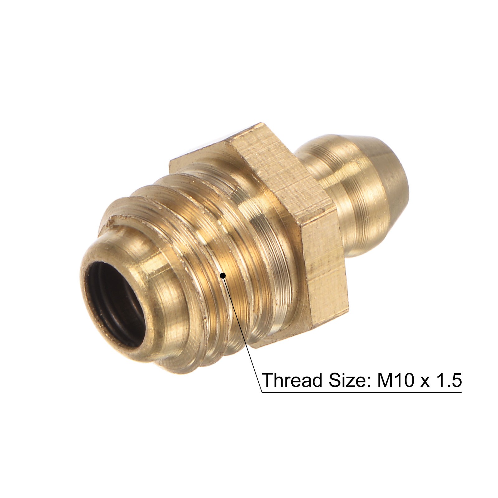Brass Straight Hydraulic Grease Fitting Accessories M10x1.5mm Thread 10Pcs
