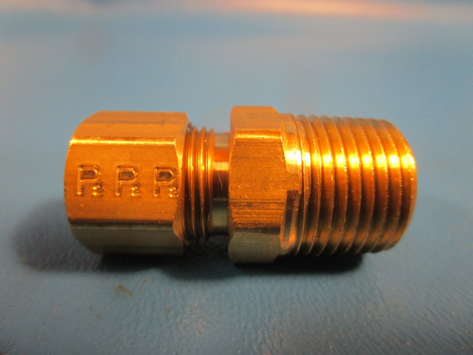 LOT OF 10 Lasco 17-6834U, 3/8 COMPRESSION X 3/8 MALE PIPE THREAD BRASS ADAPTER