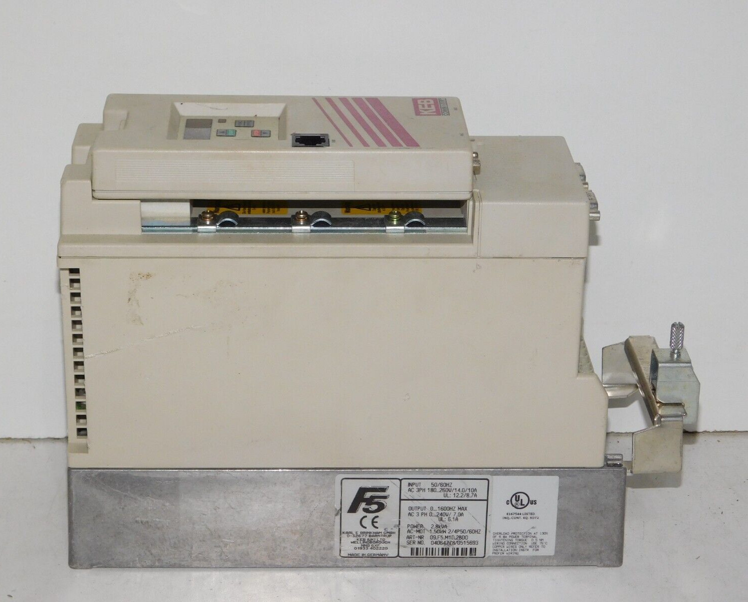 KEB Combivert 09.F5.M1D.2BD0 Automation Inverter DIN66019 Keyboard 2.8kVA 1.50kW