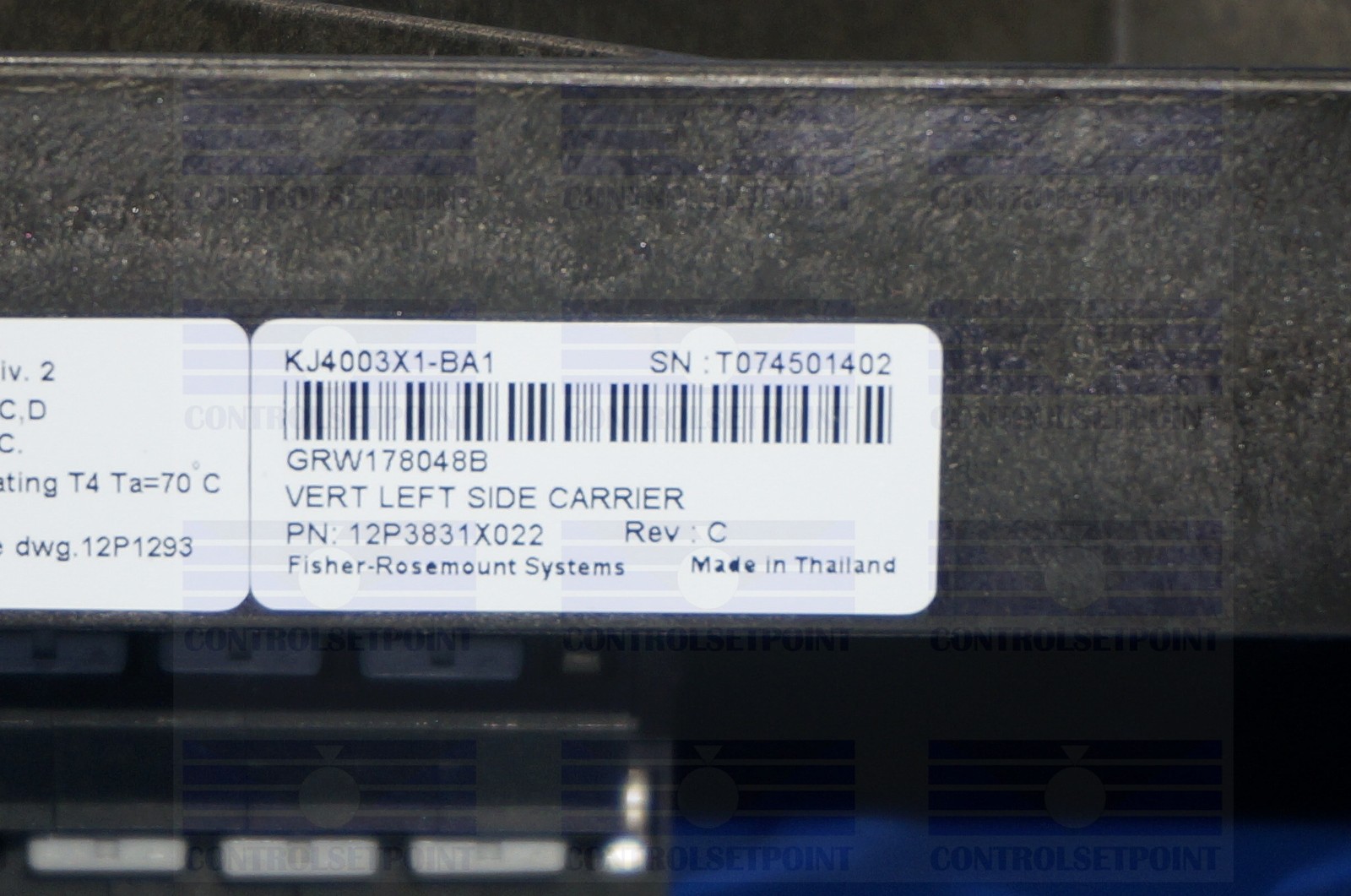 EMERSON DELTAV KJ4003X1-BA1 VERTICAL LEFT SIDE 8 WIDE CARRIER 12P3831