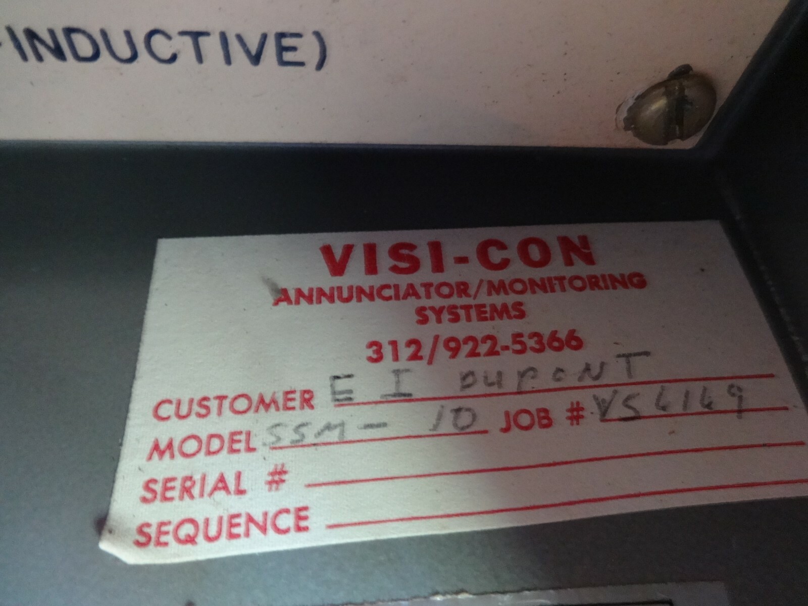 VISI CON INC LOW AIR PRESSURE CONTROLLER IN WATER PROOF JIC BOX 10X8X5 USED