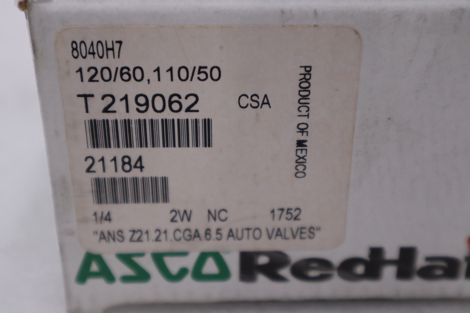 NEW ASCO REDHAT 8040H7 110/120V 15PSI 1/4″ NSNP STOCK H617A