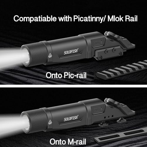 Tactical Flashlight Weapon Light 1750 Lumens Picatinny Mlok Strobe Waterproof