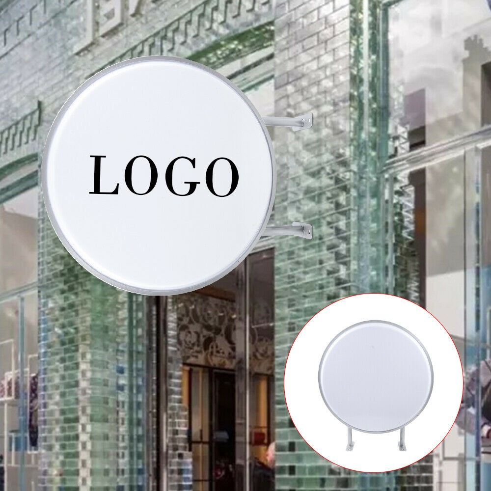 24in LED Double Sided Round Light Outdoor Advertising Projecting Light Box Sign