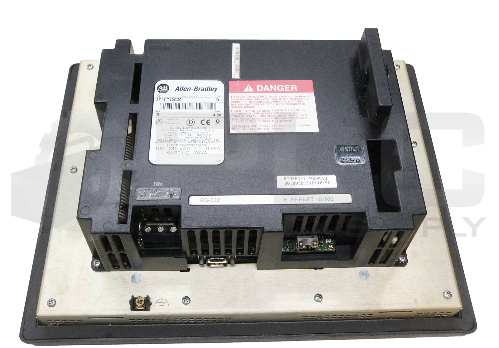 ALLEN BRADLEY 2711-T10C20 /D PANELVIEW 1000 OPERATOR INTERFACE 10.5″ FRN 4.20