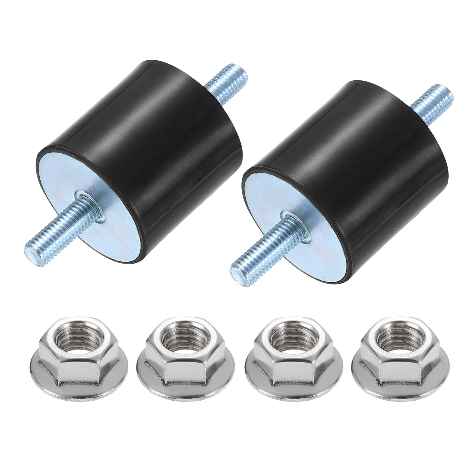 2Pcs M10 x 27mm Rubber Mounts 50 x 50mm Rubber Vibration Isolator with Nuts