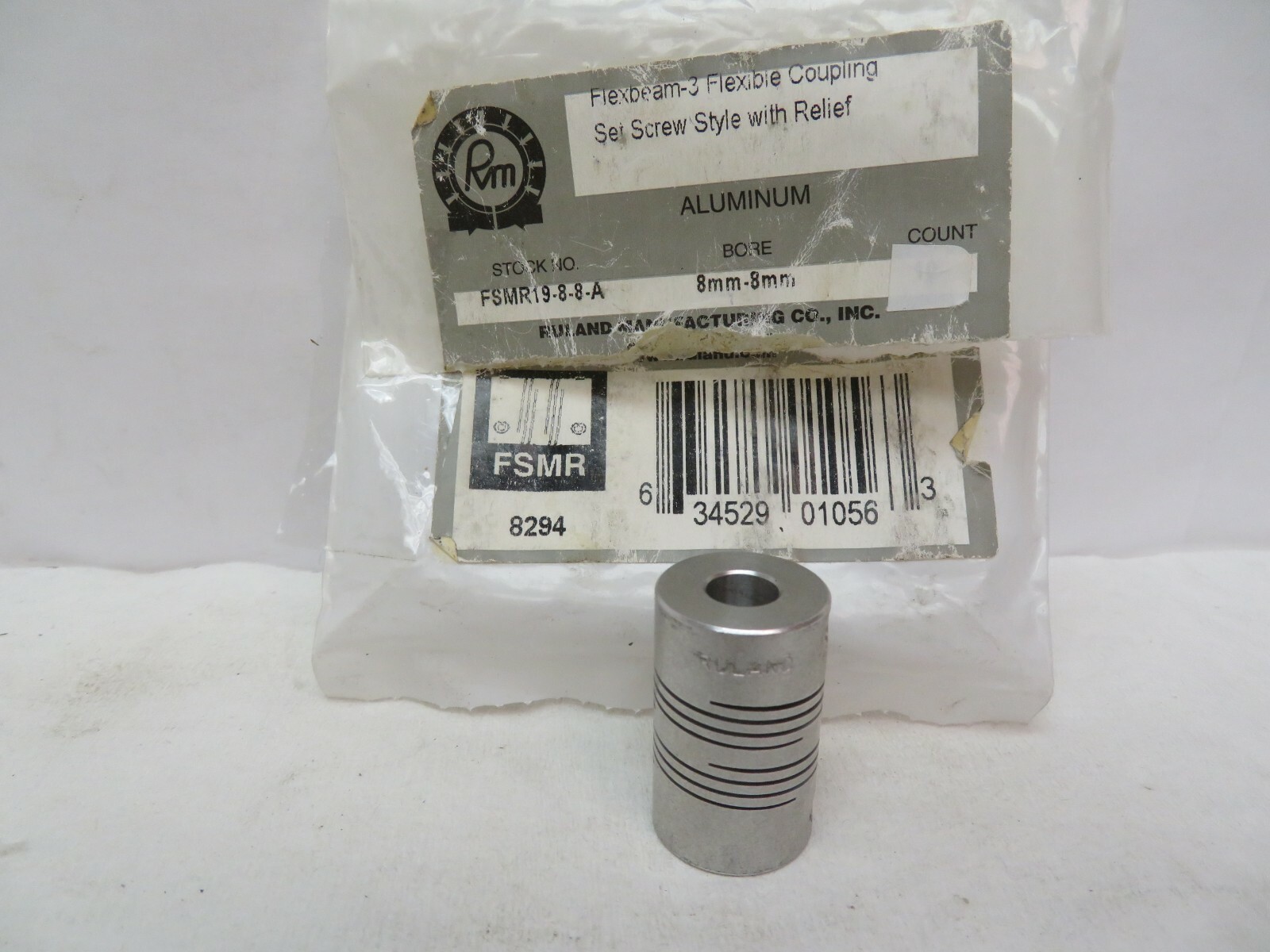 NEW RULAND MANUFACTURING FSMR19-8-8-A ALUMINUM FLEXIBLE COUPLING 8 MM BORE