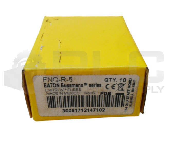 NEW BOX OF 10 BUSSMANN FNQ-R-5 LIMITRON FUSE 5A 600VAC