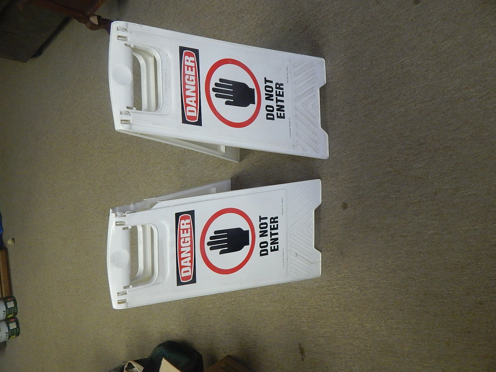 NEW Lab Safety Supply 28957 Danger Warning Do not Enter Floor Signs Lot/2