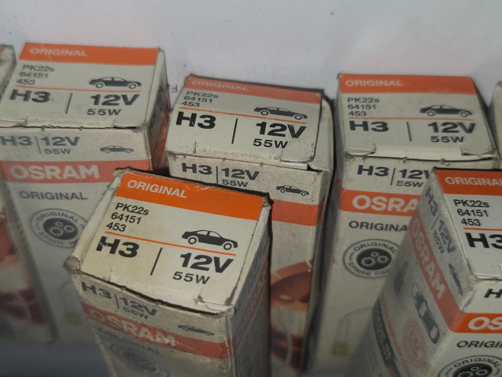 Lot of 7 Osram OEM H3 Halogen Fog Off-Road Headlight Bulb 55W NOS