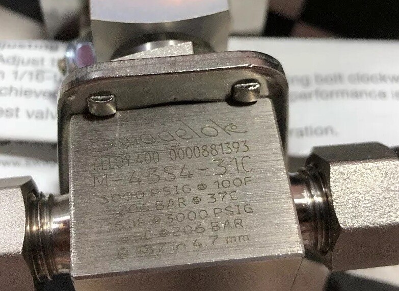 SWAGELOK Ball Valve Actuator MONEL 1/4″ COMP, M-43S4-31C, MS-131-SR, SHIPSAMEDAY
