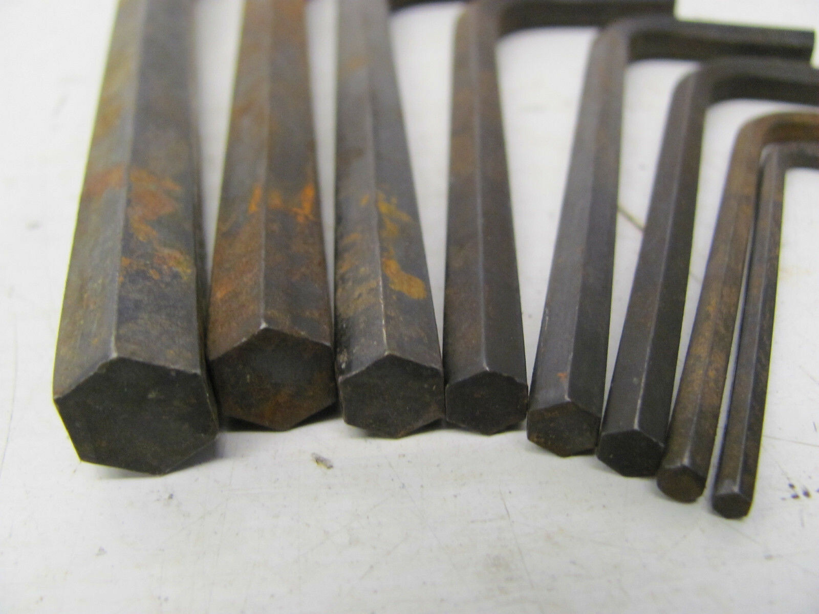 LOT OF 8 SHORT ARM ALLEN HEX KEY WRENCHES 7/64 9/64 3/16 7/32 1/4 5/16 3/8 7/16