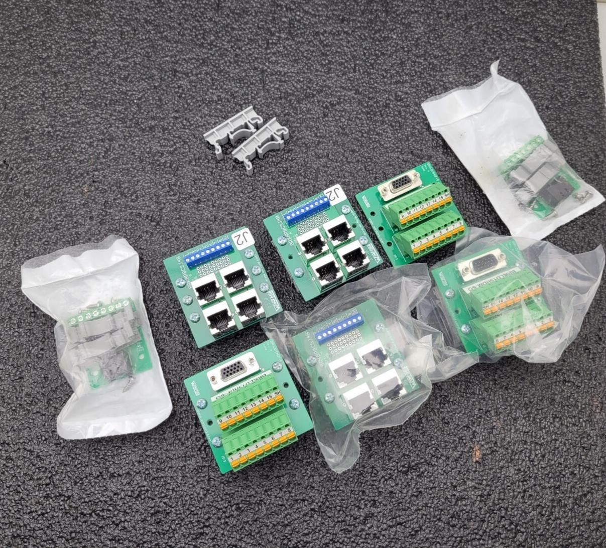 Lot of 7 USB Micro Breakout Board RJ45 Terminals DIN Rail Clips BRKLD15HDF-SG