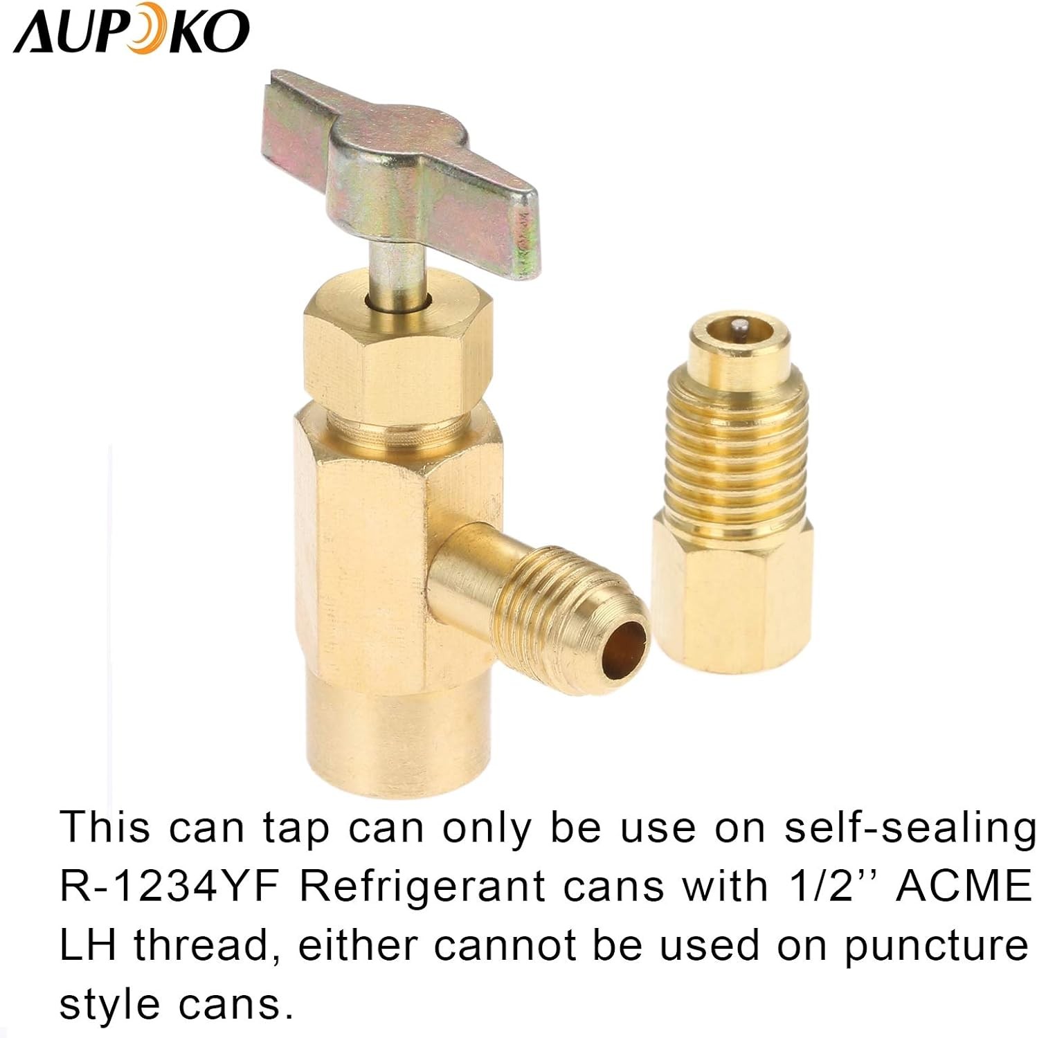 R1234YF Self-Sealing Can Tap with R134A Tank Adapter, 1/2’’ to 1/4’’ SAE Refrige