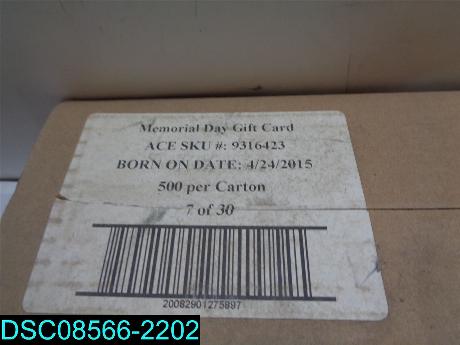 QTY=500: NO EXP DATE ACE HARDWARE The Helpful Place Gift Card ( $0 ) 9316423