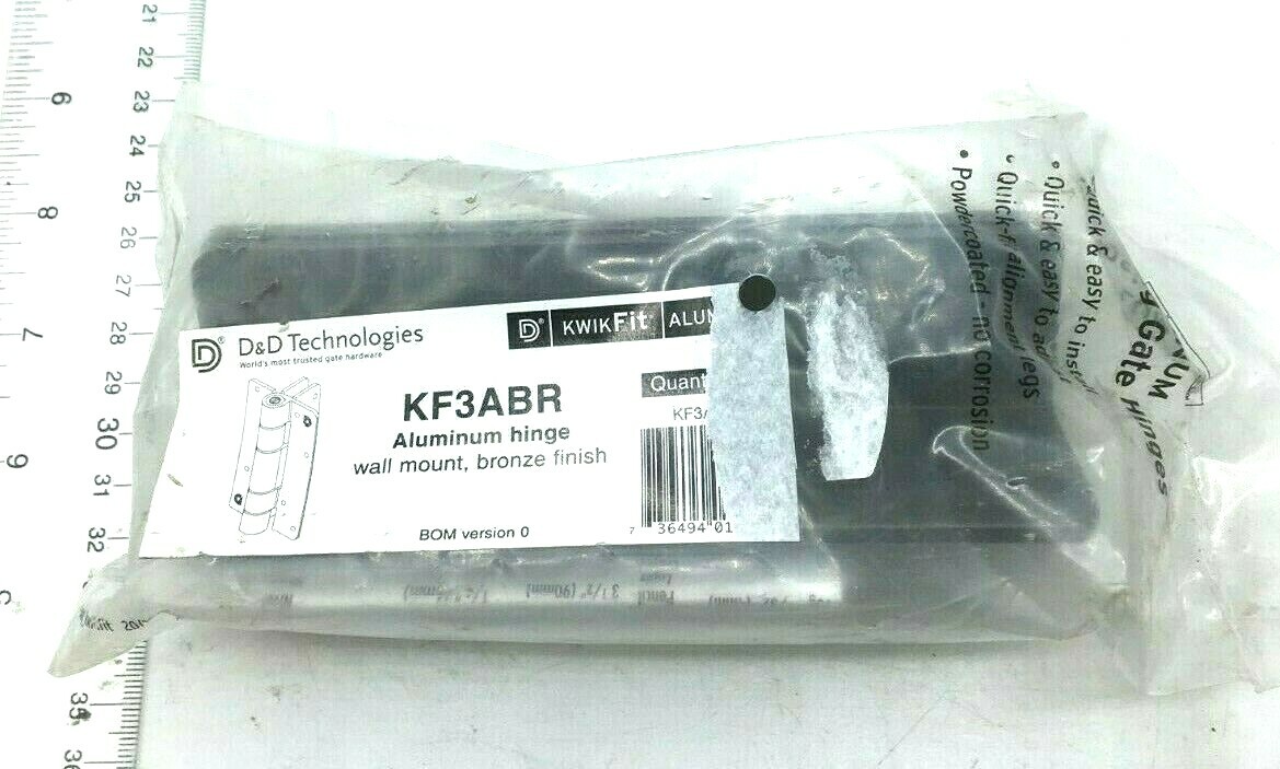 D&D Technologies Aluminum Hinge Wall Mount Bronze Finish KF3ABR NIP
