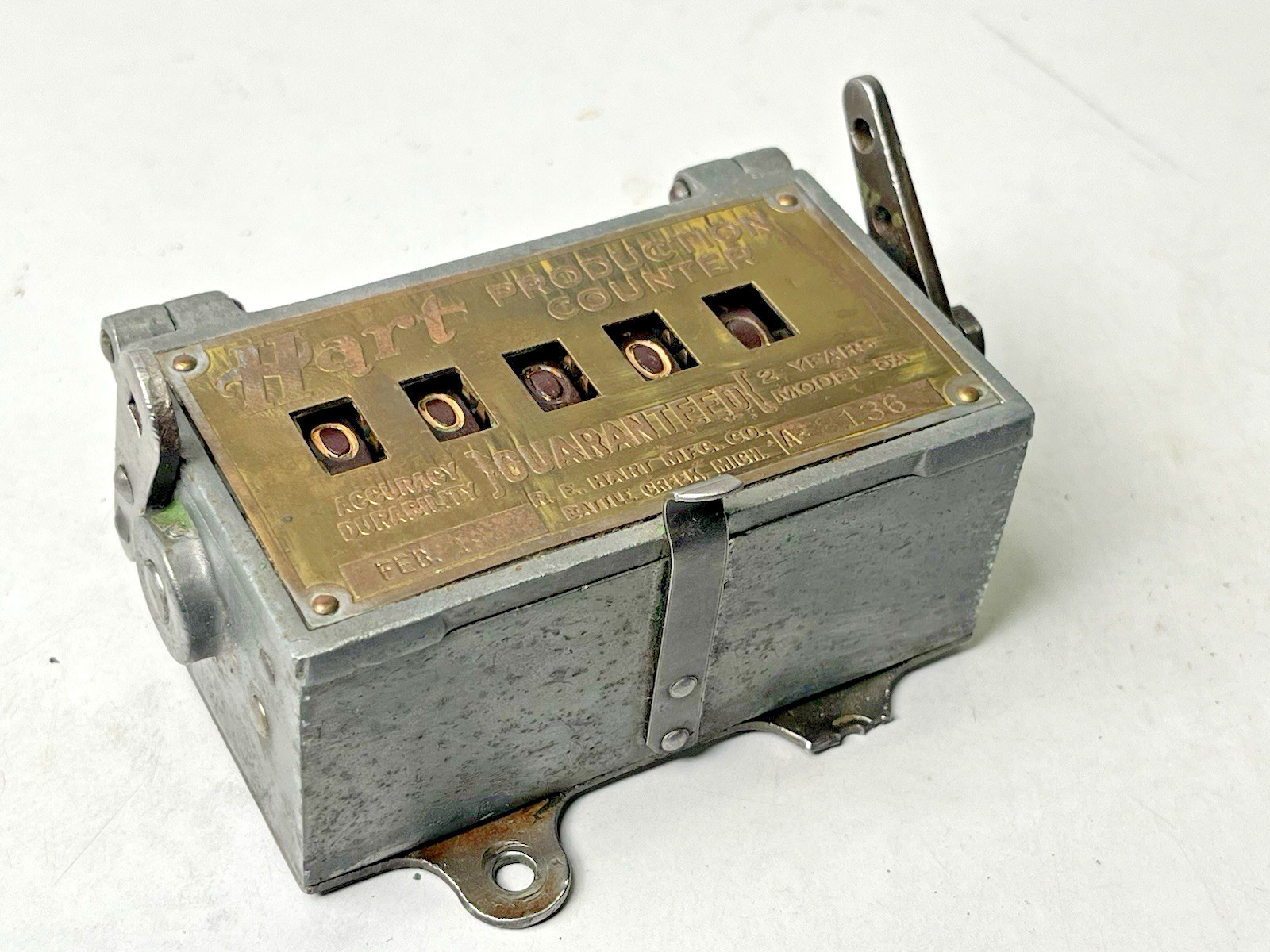 R.E. Hart MFG. CO. 1940s Mechanical Production Counter Model 5A Vintage USA