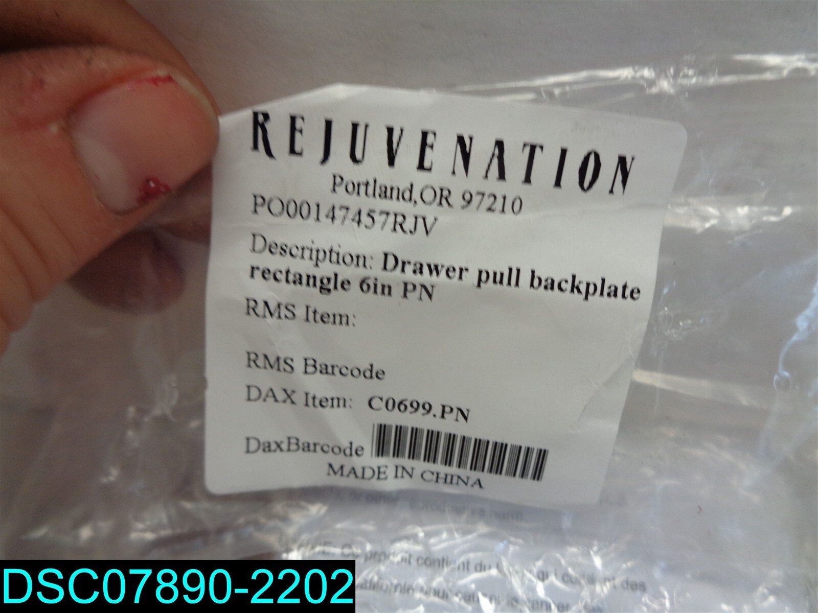 REJUVENATION DRAWER PULL BACKPLATE 6″ SILVER PO00147457RJV