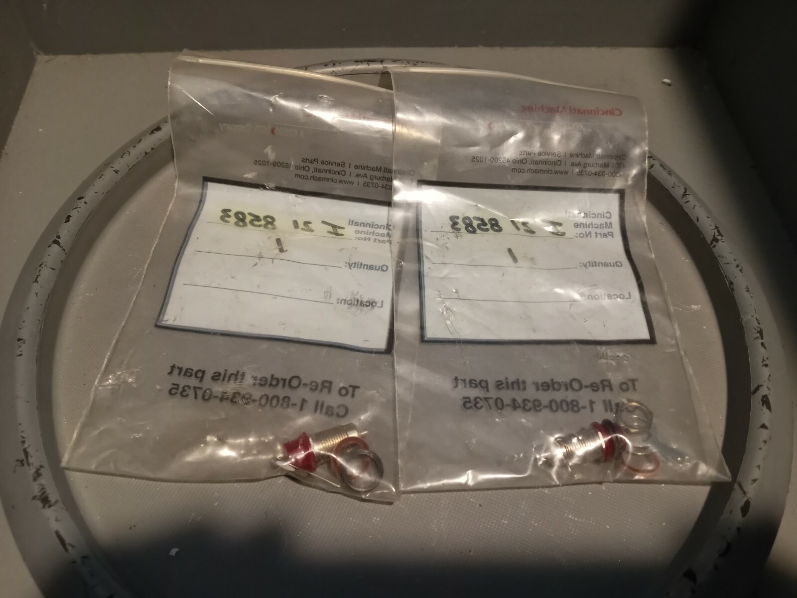 Lot of 2 Cincinnati Machine Red Indicator Light, I 21 8583