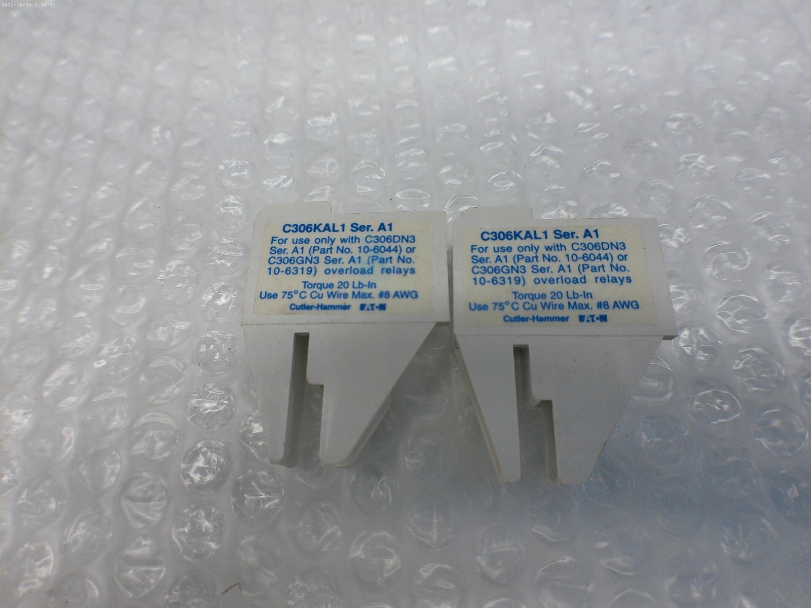 CUTLER HAMMER C306KAL1 SER.A1 RELAY LOT OF 2 NSNP