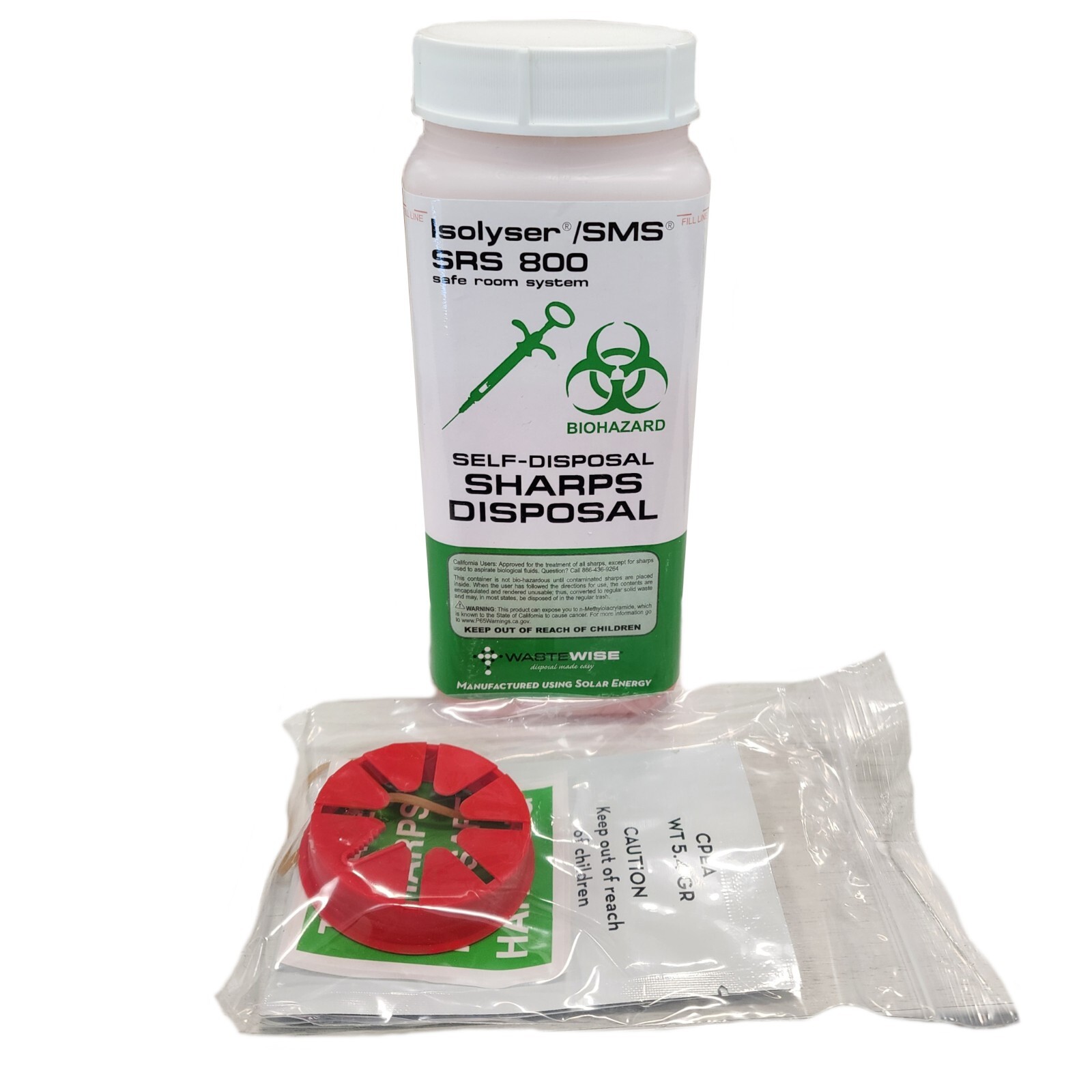 *2-Bottles* WasteWise Isolyser SRS 800 Sharps Disposal Pre-Filled 0.23 Gallons