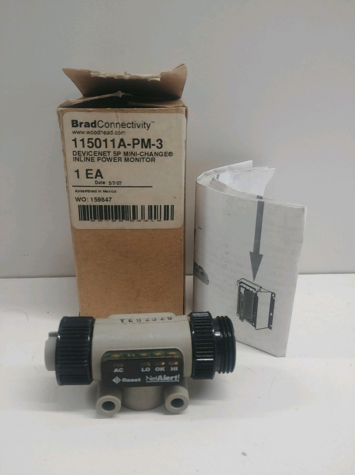 NEW IN BOX! WOODHEAD 5 PIN MINI-CHANGE INLINE POWER MONITOR 115011A-PM-3