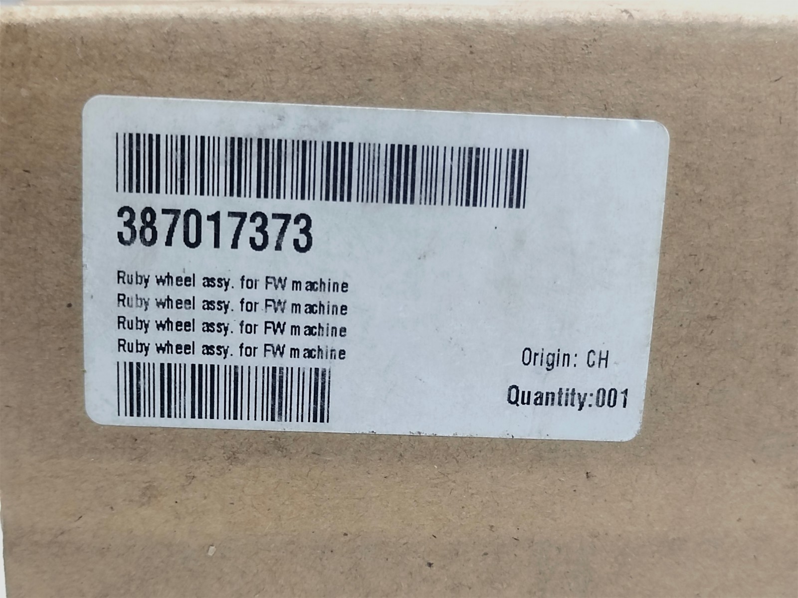 Agie 387017373 Ruby Wheel Assy for FW Machine EDM Guide Roller Assembly