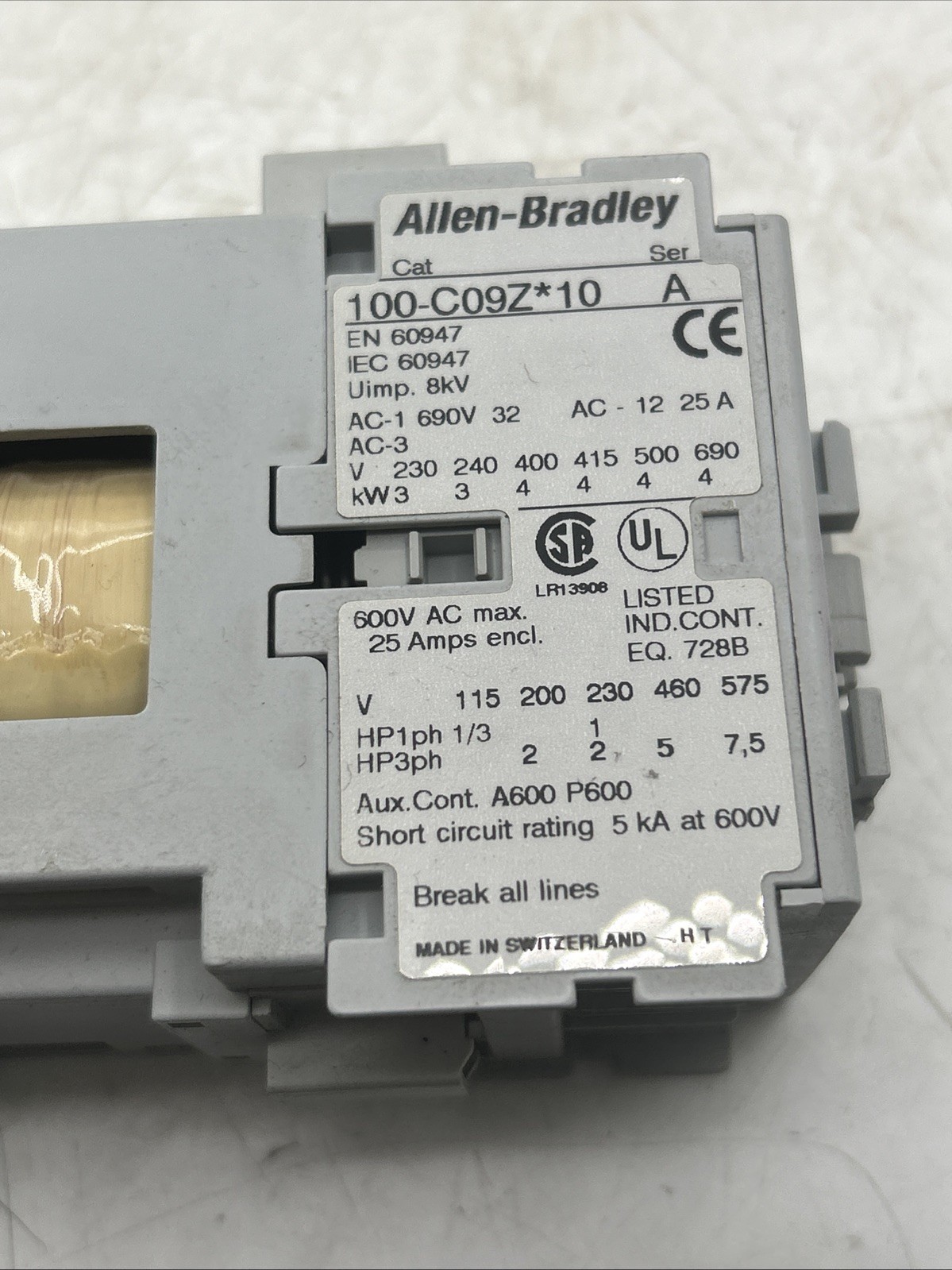 Lot Of 3 Allen Bradley 100-C09Z*10 Series A Contactor See Pics