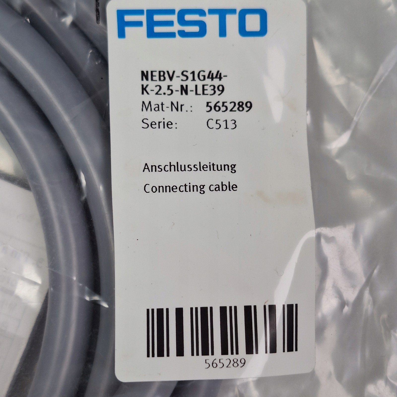 Festo NEBV-S1G44-K-2.5-N-LE39 Cable 2.5m 44-Pin Sub-D to Open End 565289