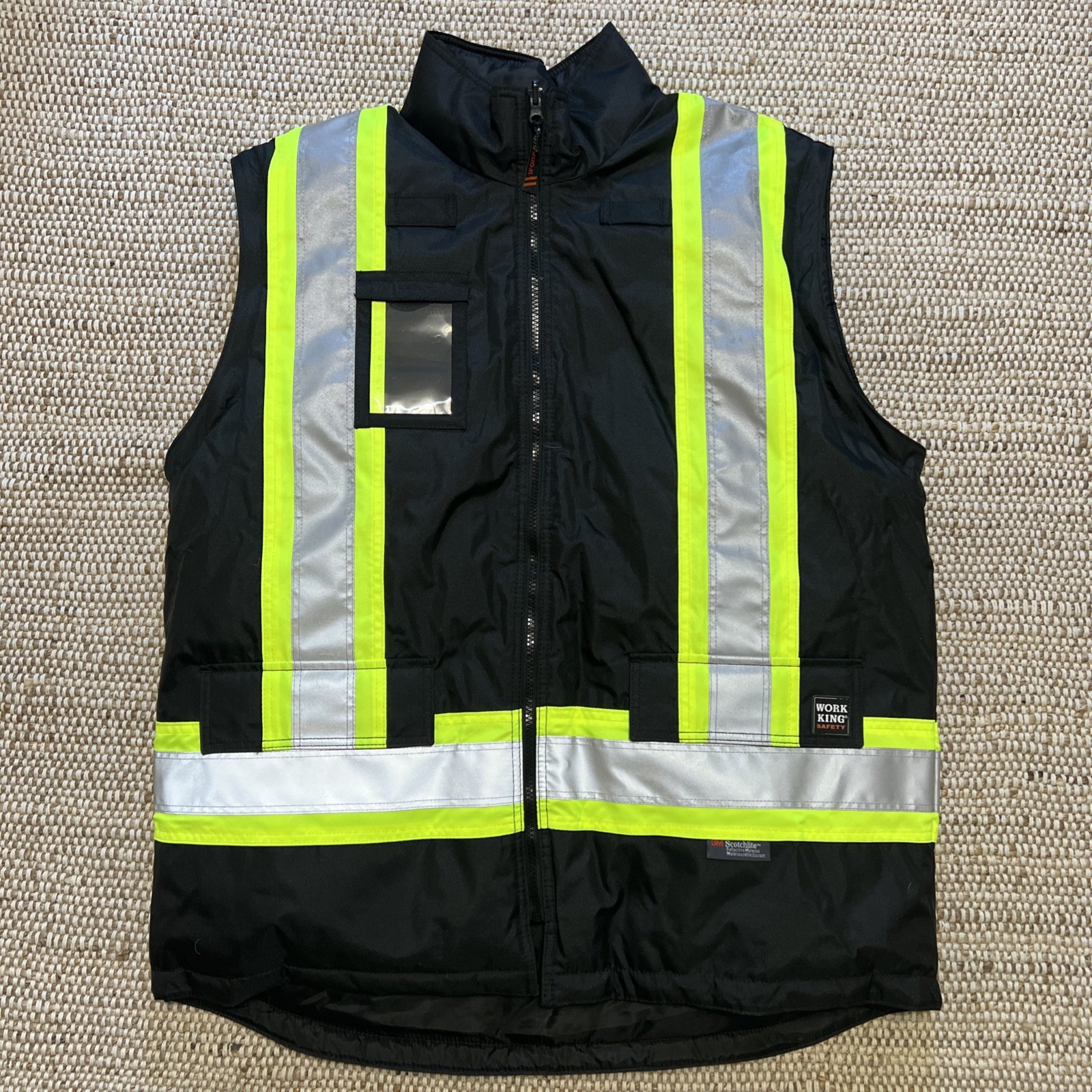 Men’s Hi-Vis 5-in-1 Safety Jacket, 300D Poly Oxford with PU Coating, Black, XLT
