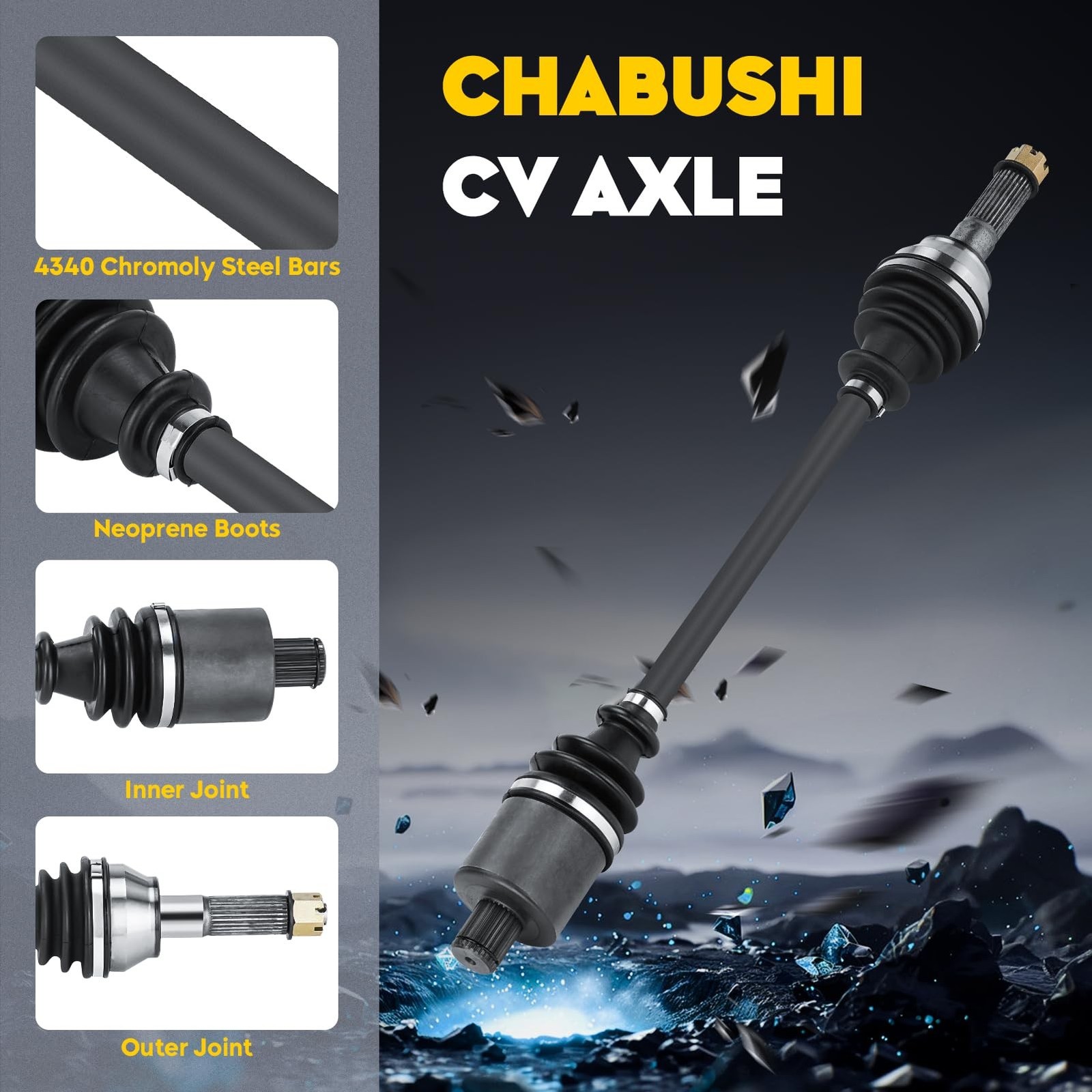 CV Axle Front Assembly for Polaris 2010-2014 Ranger 800 Crew/XP; 2010-2017 Ra…
