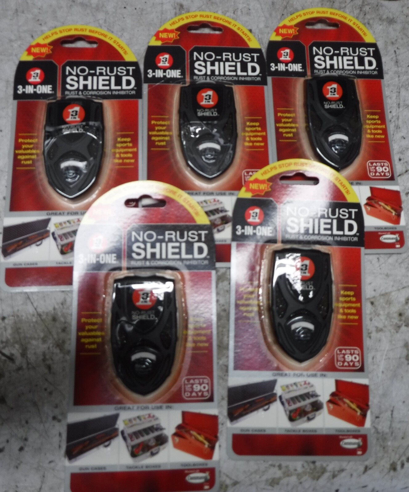3-IN-ONE NO-RUST SHIELD LOT OF 5 NEVER OPENED FREE SHIPPING