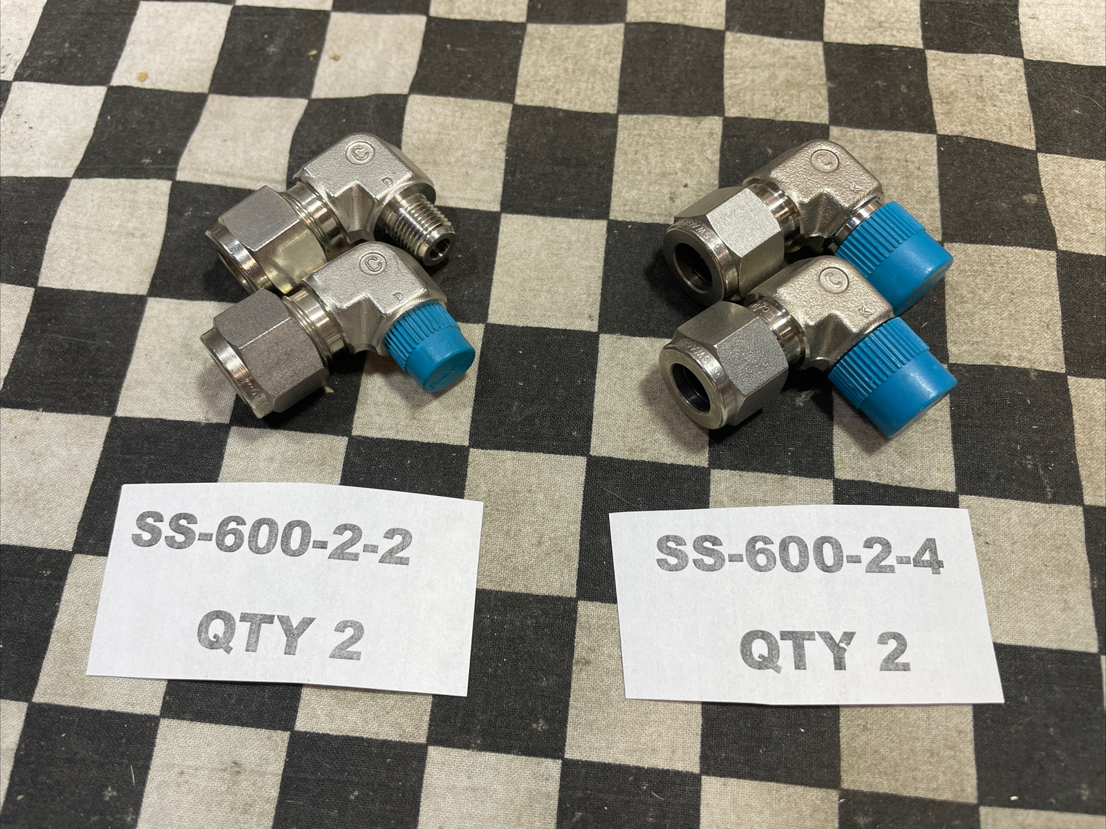 SWAGELOK SS-600-2-4 SS-600-8-4 SS-600-8-2, ELBOW MALE / FEMALE LOT OF 6 #1374V17