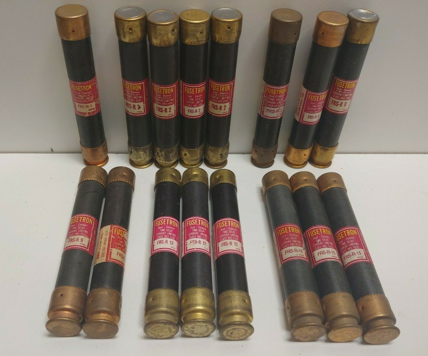 MIXED LOT OF 16! BUSSMANN FUSETRON 600V RK5 FUSES 1A 2A 3A 8A 9A 12A 15A FRS-R