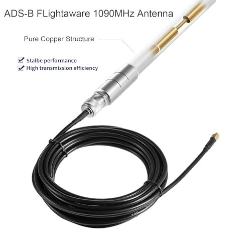 Outdoor Dual Band ADS-B Antenna 1090MHz 978MHz 5dBi Fiberglass 10Ft SMA Cable