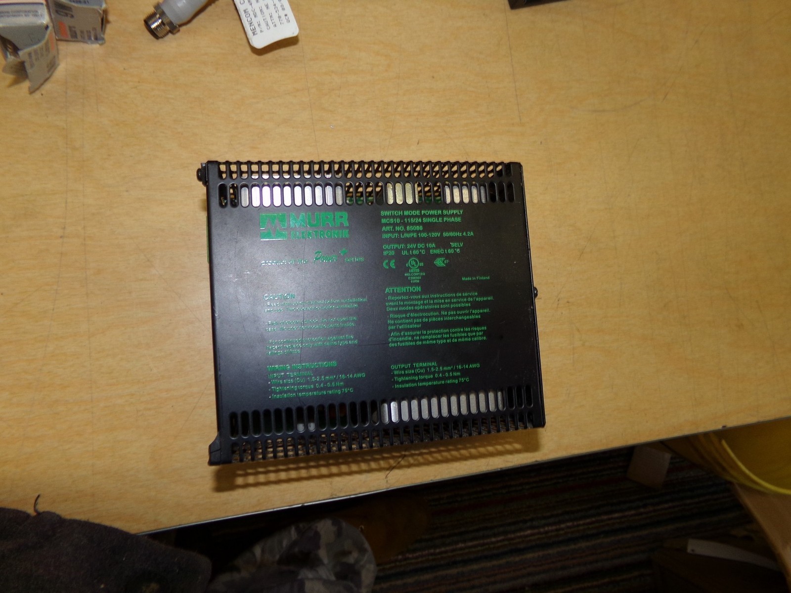 Murr Electronik MCS10-115/24 Single Phase Switch Mode Power Supply 85086