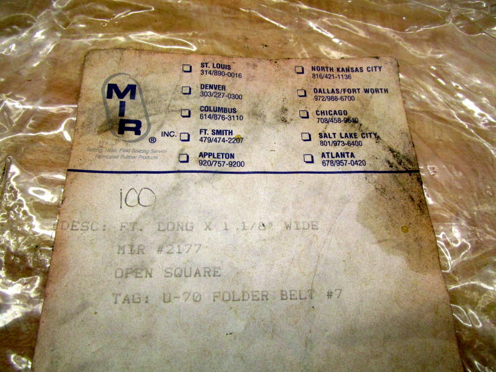 Midwest Industrial Rubber 2177 Folder Belt U-70